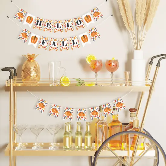 Big Dot of Happiness Fall Pumpkin - Halloween or Thanksgiving Party Mini Pennant Banner - Hello Fall {3}