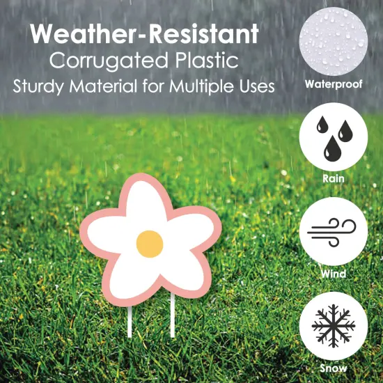 Big Dot of Happiness Pink Daisy Flowers - Lawn Decorations - Outdoor Floral Party Yard Decorations - 10 Piece {6}