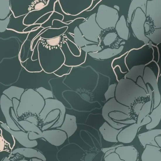 Various Fabrics by the Yard or Fat Quarter Emerald Modern Floral Botanical Blush Custom Printed Fabric by Spoonflower {7}