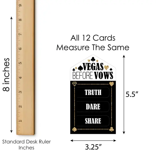 Big Dot of Happiness Vegas Before Vows - Las Vegas Bridal Shower or Bachelorette Party Game Pickle Cards - Truth, Dare, Share Pull Tabs - Set of 12 {6}