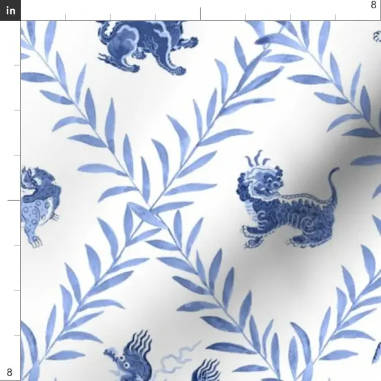 Various Fabrics by the Yard or Fat Quarter Chinoiserie Blue And White Lattice Trellis Botanical Vines Diamond Custom Printed Fabric by Spoonflower {4}