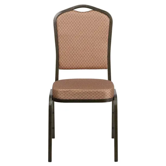 Emma and Oliver Crown Back Stacking Banquet Dining Chair GoldDiamondFab/Gold {3}