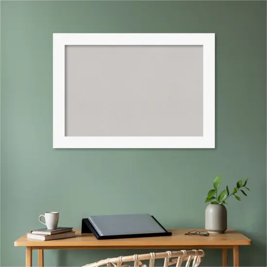 Basic Wood Framed Corkboard, Grey Cork Basic White {5}