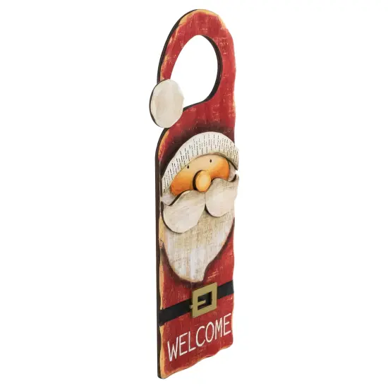 Northlight 14" Santa Claus "Welcome" Christmas Door Knob Hanger Red {3}