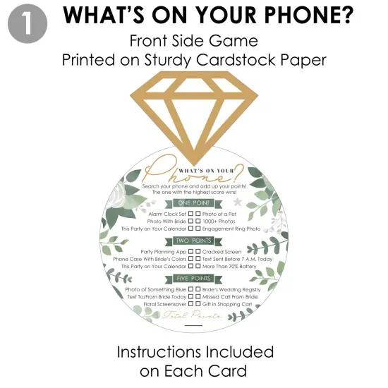 Big Dot of Happiness Boho Botanical Bride - 2-in-1 Greenery Bridal Shower and Wedding Party Cards - Activity Duo Games - Set of 20 {7}