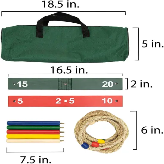 WE Games Rope Ring Toss Yard Game - Throwing Carnival Quoits Set - Solid Wood {2}