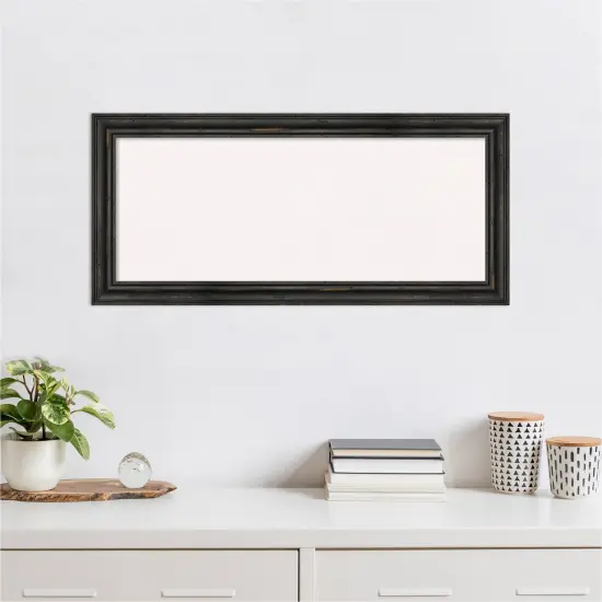 Rustic Pine Narrow Wood Framed Corkboard, White Cork Black {4}