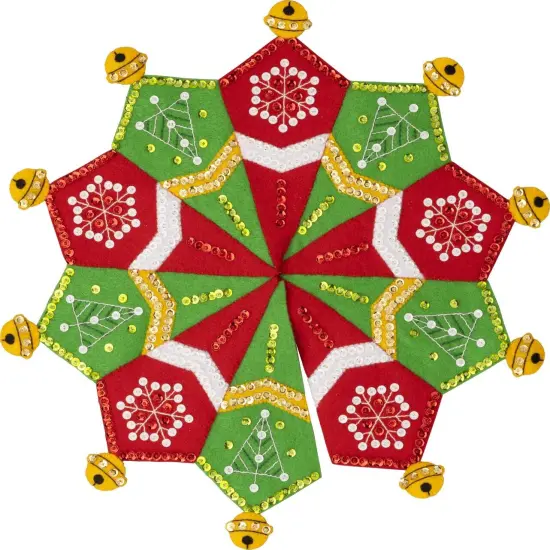 Bucilla Felt Ornaments Applique Kit Set Of 14-Merry Miniatures {5}