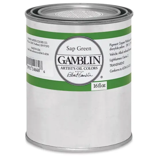 Gamblin Artist's Oil Color - Sap Green, 16 oz Can {2}