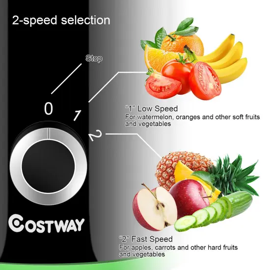 Costway Electric Juicer Centrifugal Juicer with 3-Inch Wide Mouth Centrifugal Juice Extractor 2 Speed {5}