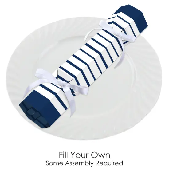 Big Dot of Happiness Navy Stripes - No Snap Simple Party Table Favors - DIY Cracker Boxes - Set of 12 {3}