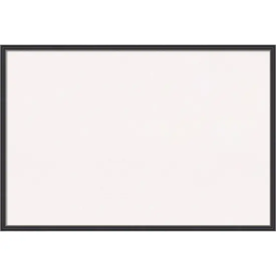 Stylish Black Narrow Wood Framed Corkboard, White Cork {1}