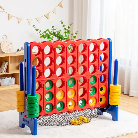 Costway 4-to-Score Giant Game Set 4-in-a-Row Connect Game W/Net Storage for Kids & Adult {2}