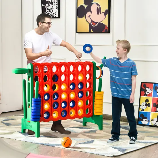 Costway 4-in-A Row Giant Game Set w/Basketball Hoop for Family {9}