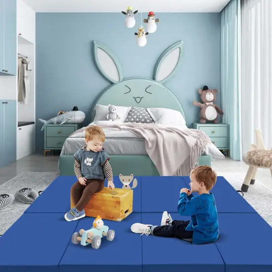 Costway 10' x 4' x 2" 4-Panel Folding Exercise Mat with Carrying Handles for Gym Yoga Black/Blue/Navy/Colorful/Pink&Blue/Pink/Light Pink/Navy {5}