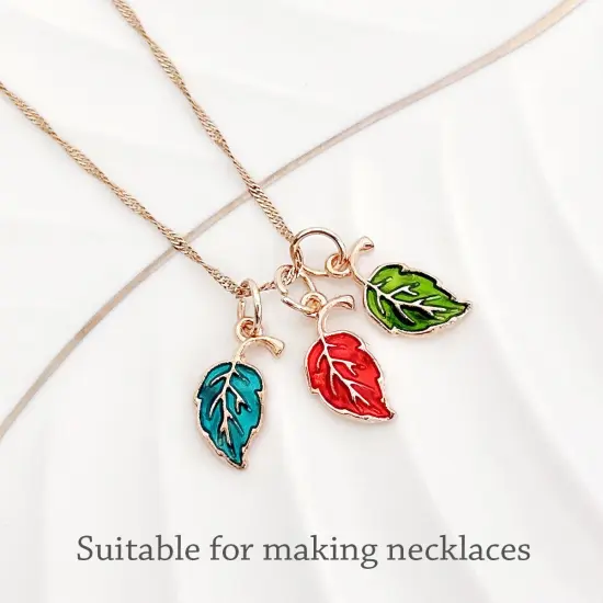 Wrapables Nature Charms for Jewelry Making Enamel Pendants, (Set of 20) (20pc), Leaves {3}