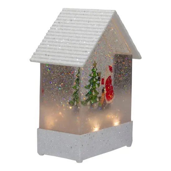 Northlight 8.25" White and Red House Shaped Christmas Snow Globe {3}