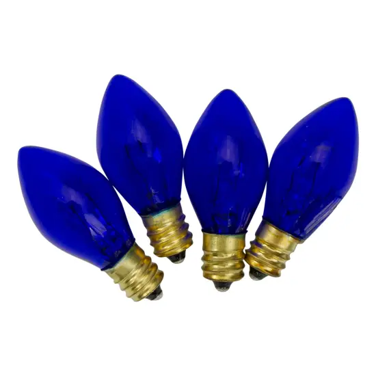 Northlight C7 Transparent Christmas Replacement Bulbs - Blue - 4ct {3}