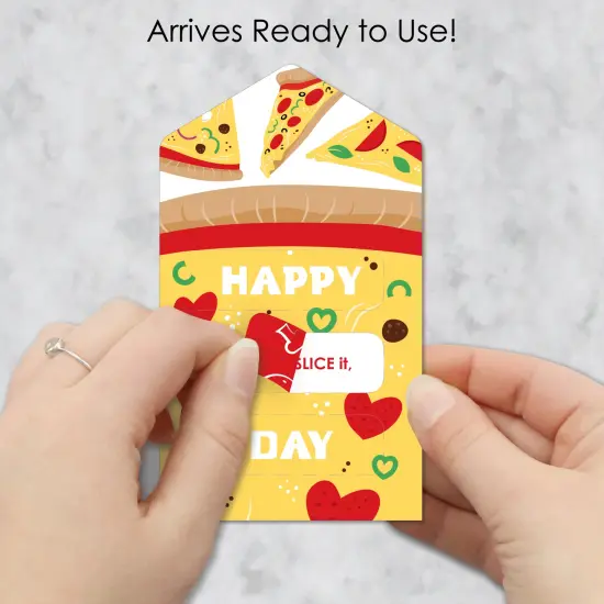 Big Dot of Happiness Pizza Party Time - Cards for Kids - Happy Valentine's Day Pull Tabs - Set of 12 {3}