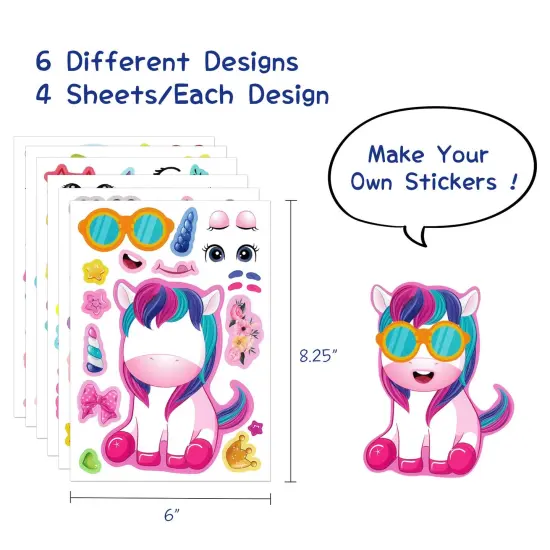 Wrapables Make Your Own Sticker Sheets, DIY Make a Face Animal, Food, Party Favor Stickers (24 Sheets) Monster Trucks {6}