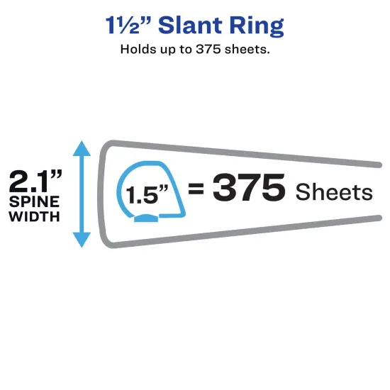 Avery Nonstick Heavy-Duty View 3 Ring Binder, 1.5" One Touch Slant Rings, 1 White Binder (05404) {2}