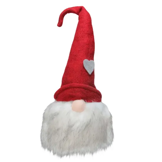 Northlight Gnome with Bendable Felt Hat with Heart Accent Christmas Decoration - 21" White {1}