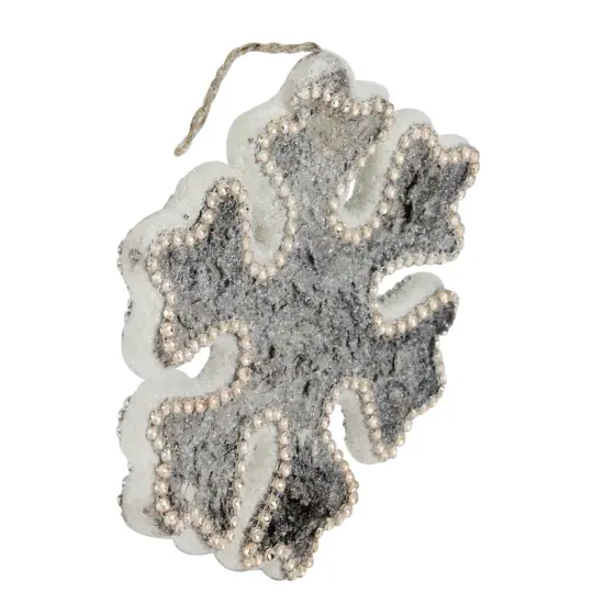 Northlight Snowy Woodland Snowflake Christmas Ornament - 8" - White and Brown {3}