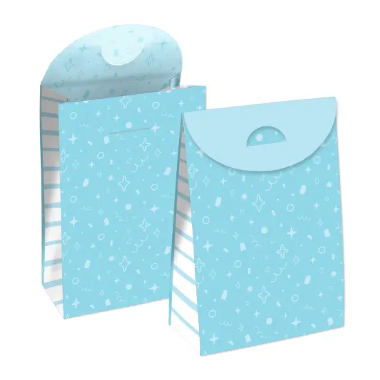 Big Dot of Happiness Blue Confetti Stars - Simple Gift Favor Bags - Party Goodie Boxes - Set of 12 {1}