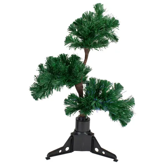 DAK 2' Pre-Lit Fiber Optic Bonsai-Style Artificial Pine Christmas Tree - Multi {1}