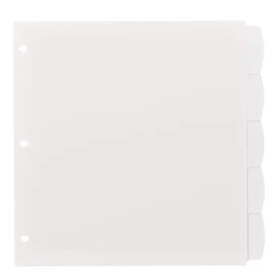 Avery Durable Plastic Write & Erase Big Tab Dividers for 3 Ring Binder, White, 5 Tab Set, 4 Packs, 4 Sets Total (16370) {4}