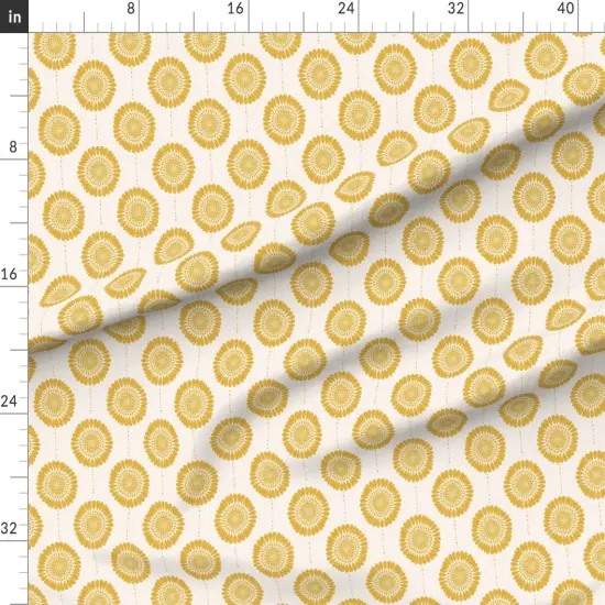 Various Fabrics by the Yard or Fat Quarter Floral Sunflower Boho Yellow Custom Printed Fabric by Spoonflower {1}