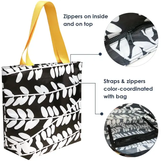 Wrapables Carryall Shopping Travel Tote Bag with Durable Ripstop Polyester - Foldable, Waterproof, and OEKO-TEX Certified Large, Foliage {4}