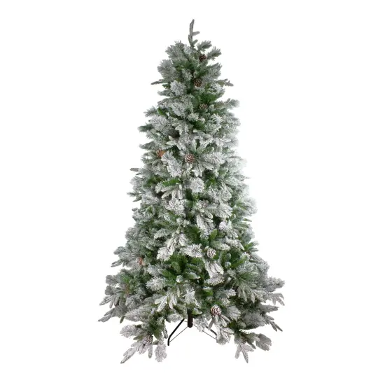 Northlight Real Touch&trade;️ Medium Flocked Rosemary Emerald Angel Pine Artificial Christmas Tree - 6.5' - Unlit Green {3}