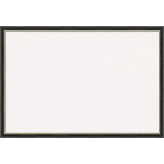 Theo Narrow Wood Framed Corkboard, White Cork Black Silver {1}