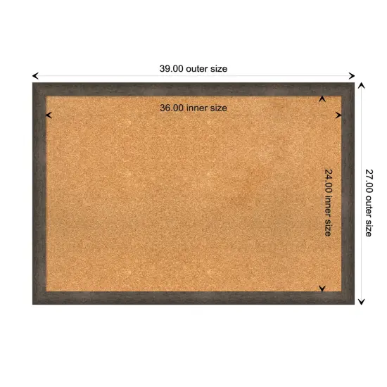 Dappled Narrow Wood Framed Corkboard, Natural Cork Dappled Light Bronze {3}