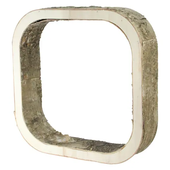 Northlight Rustic Square Wood Bark Decoration - 13.5" - Ivory and Brown {3}