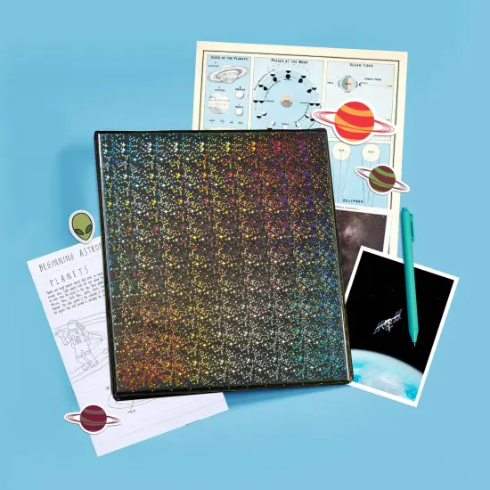 Avery Luxe Collection Durable Holographic 3 Ring Binder, Customizable View Cover, 1 Inch Round Rings, 1 Holographic Black Binder (03225) {4}