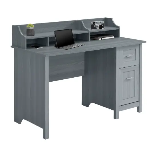 Techni Office Solutions 47.25" Gray Unique Techni Mobili Classic Office Desk with Storage {4}