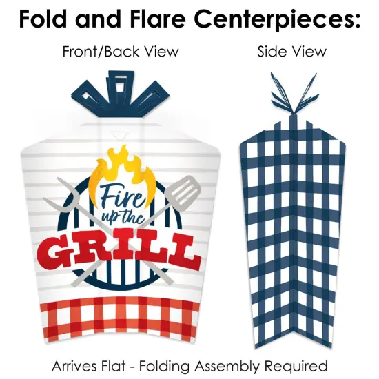 Big Dot of Happiness Fire Up the Grill - Summer BBQ Picnic Party Decor and Confetti - Terrific Table Centerpiece Kit - Set of 30 {6}