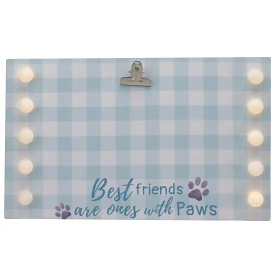 Northlight LED Lighted "Best Friends with Paws" Canvas with Photo Clip - 10.25" White {1}