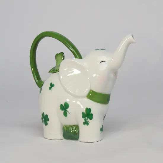 Ceramic Shamrock Design Elephant Teapot, Home D&eacute;cor, Gift for Her, Gift for Mom, Kitchen D&eacute;cor, Irish Saint Patrick&rsquo;s Day D&eacute;cor {3}