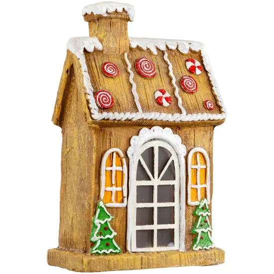 Northlight LED Lighted Peppermint Gingerbread House Christmas Decoration - 14" Brown {6}