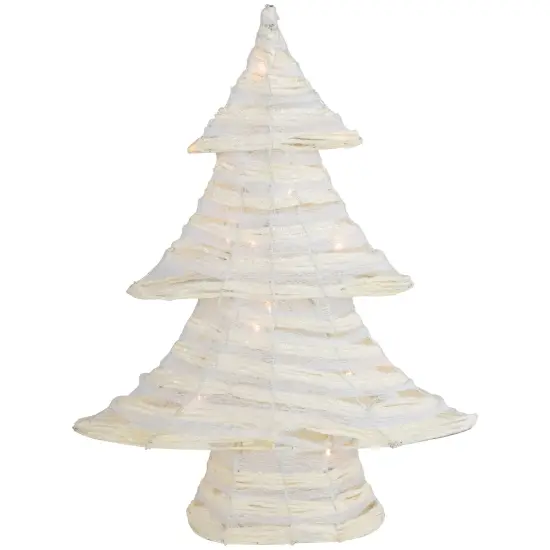 Northlight LED Lighted Glitter Christmas Tree - 18.5" - Cream - Warm White Lights Ivory {1}
