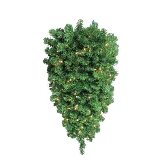 Northlight Pre-Lit Pine Artificial Christmas Column Swag - 36" - Warm White LED Lights Green {1}