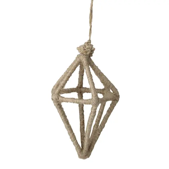 Allstate 6" Beige Jute Wrapped Open Kismet Christmas Ornament {1}