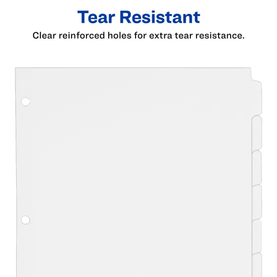 Avery Plain Tab Write & Erase Dividers, 8-Tab, White, 24 Sets (11507) {3}