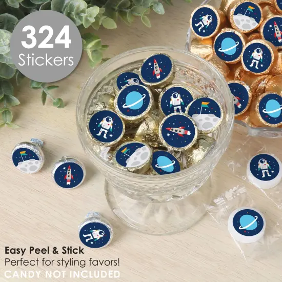 Big Dot of Happiness Blast Off to Outer Space - Rocket Ship Baby Shower or Birthday Party Small Round Candy Stickers - Party Favor Labels - 324 Count {3}