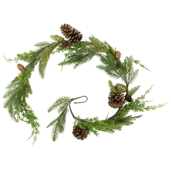 Northlight 5' Mixed Pine and Pinecone Artificial Christmas Garland Unlit Green {4}