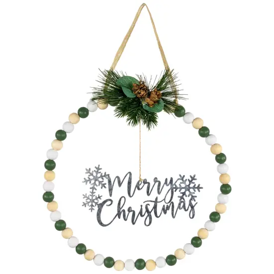 Northlight 12" Beaded Merry Christmas Wall Decoration Brown {1}