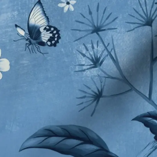 Various Fabrics by the Yard or Fat Quarter Victorian Floral Blue And White Chinoiserie New Romanticism Large Scale Custom Printed Fabric by Spoonflower {7}